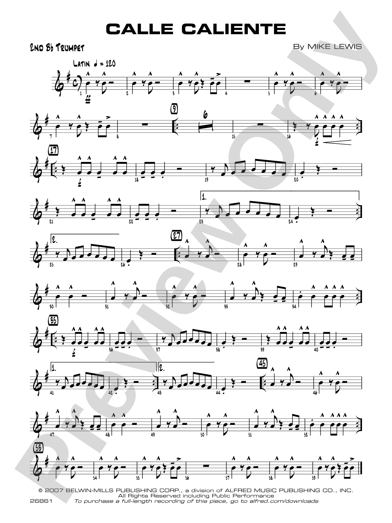 Calle Caliente: 2nd B-flat Trumpet