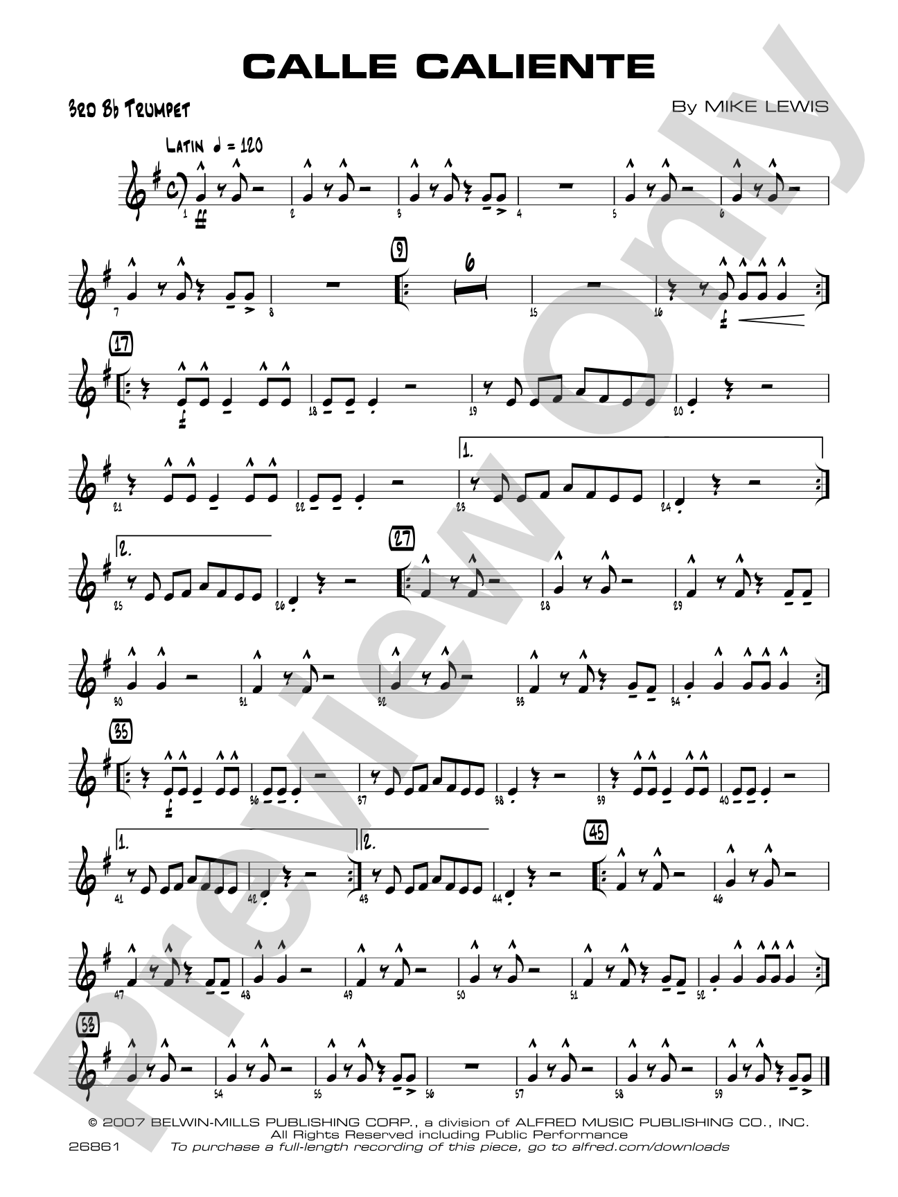 Calle Caliente: 3rd B-flat Trumpet