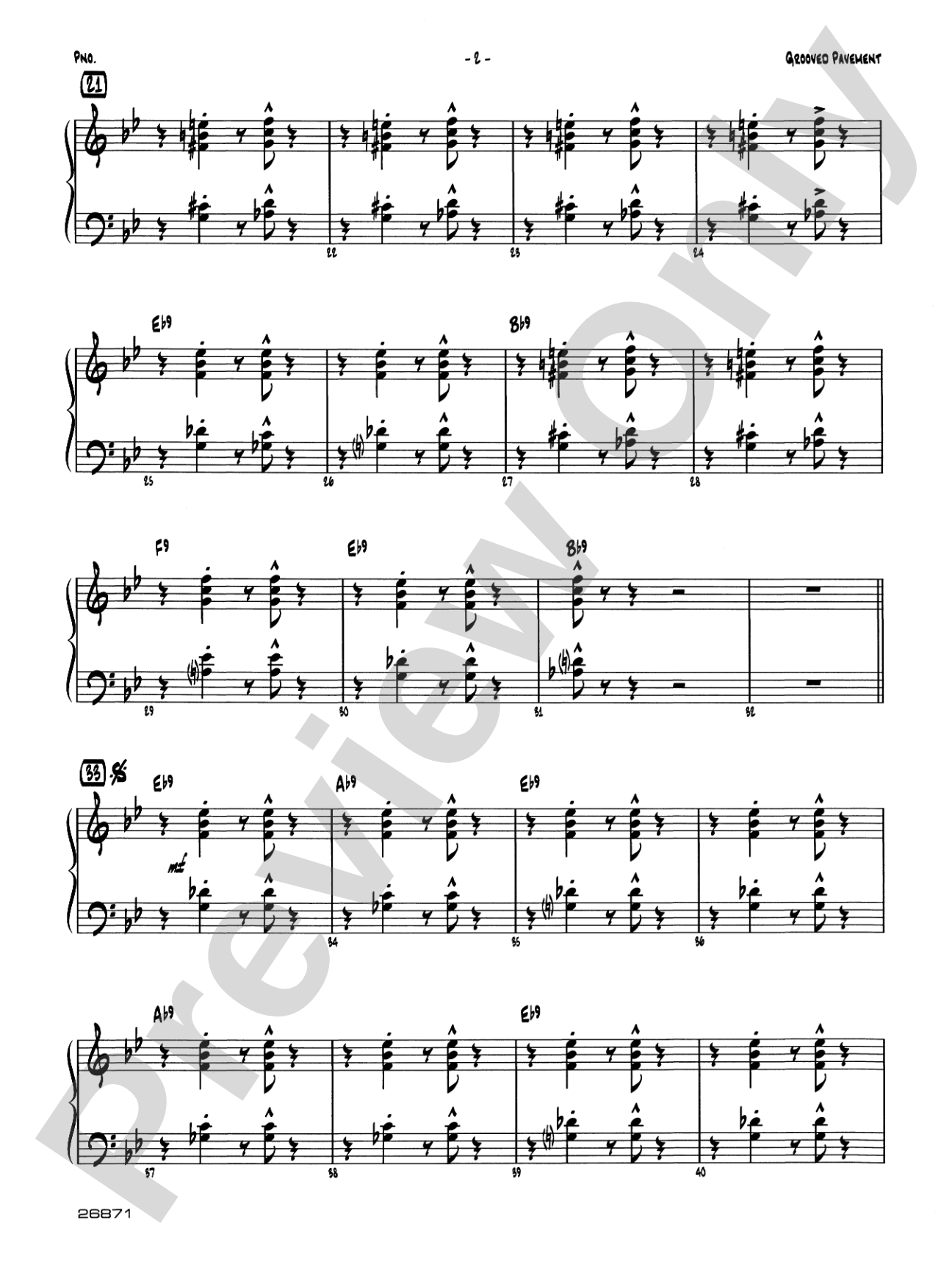 Grooved Pavement: Piano Accompaniment