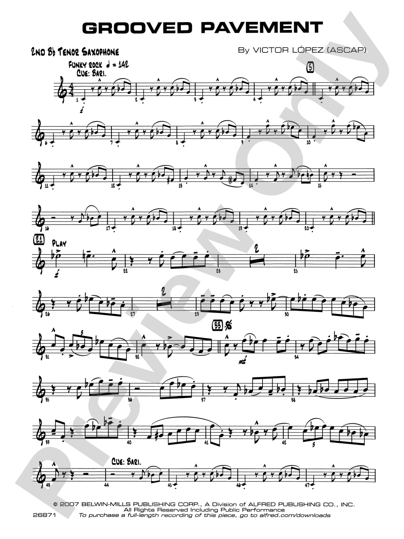 Grooved Pavement: 2nd B-flat Tenor Saxophone