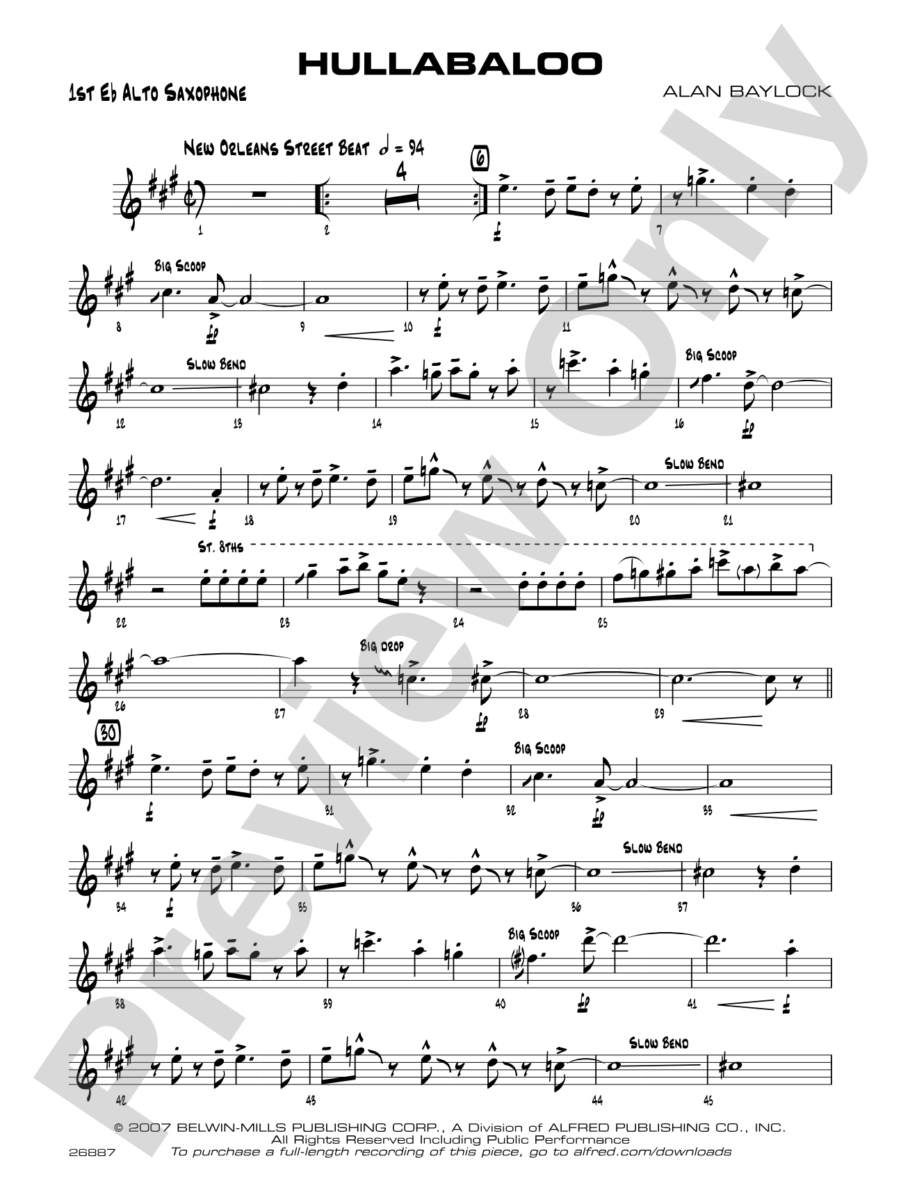 Hullabaloo: E-flat Alto Saxophone