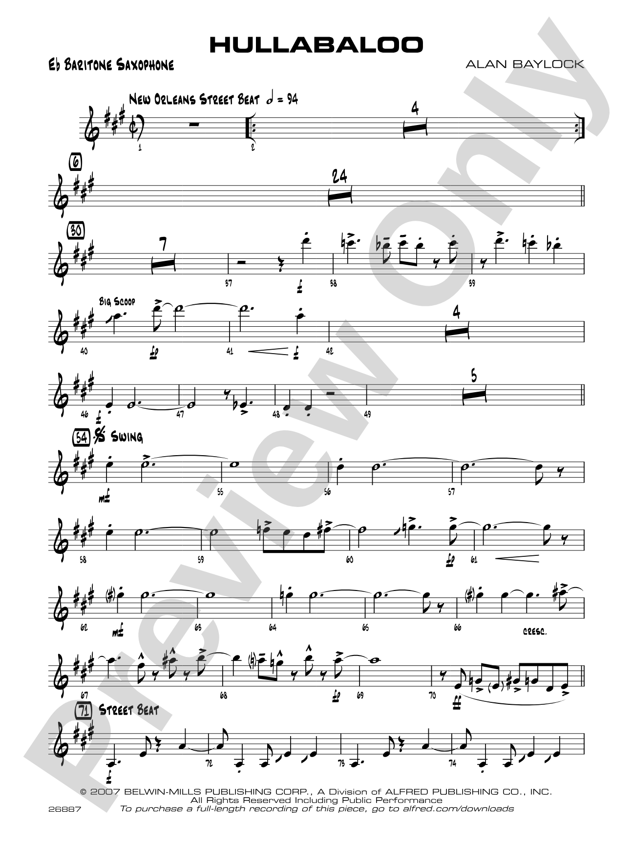 Hullabaloo: E-flat Baritone Saxophone