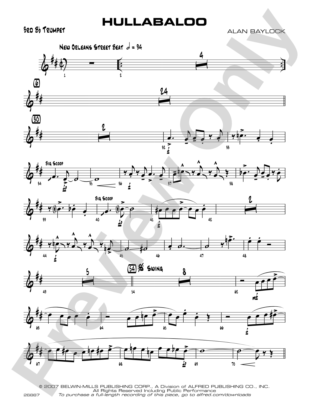 Hullabaloo: 3rd B-flat Trumpet