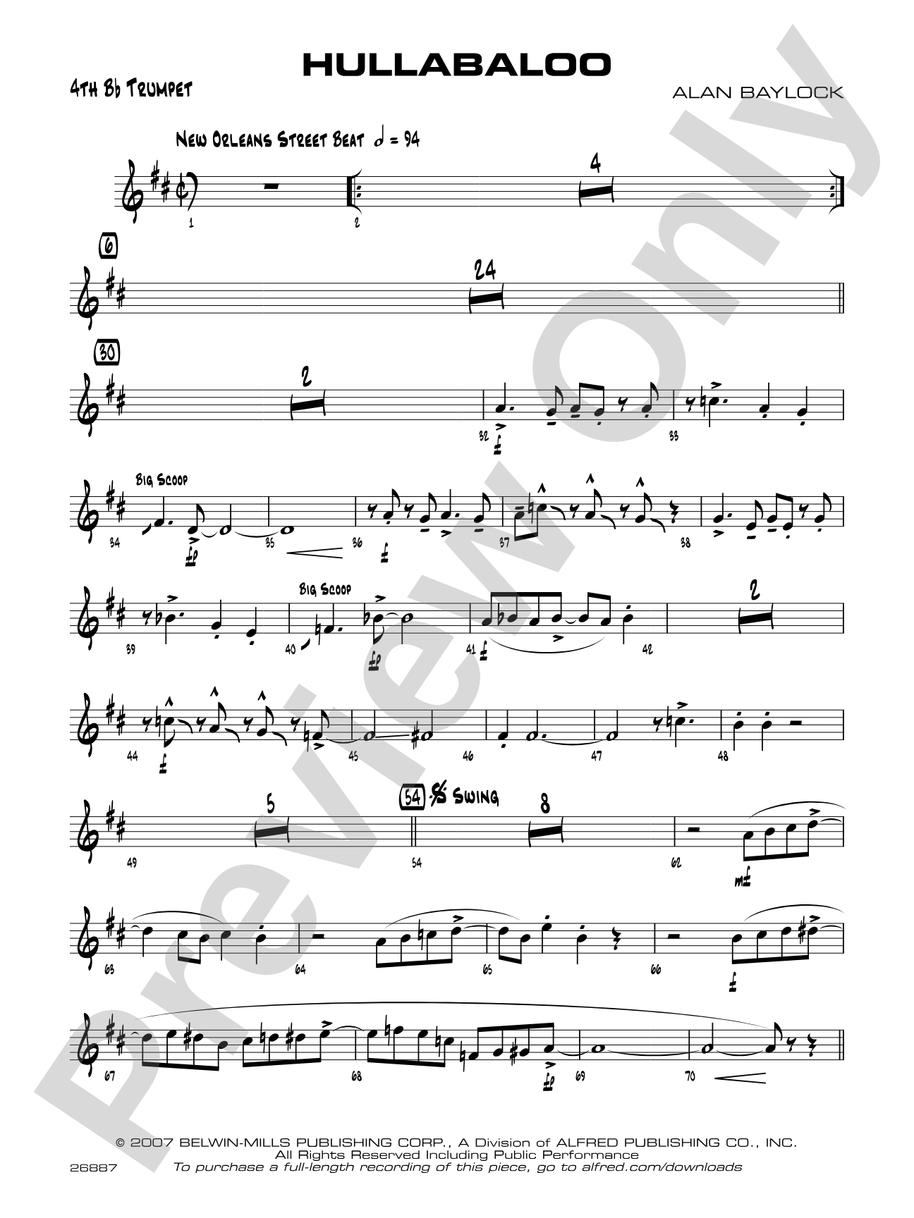 Hullabaloo: 4th B-flat Trumpet