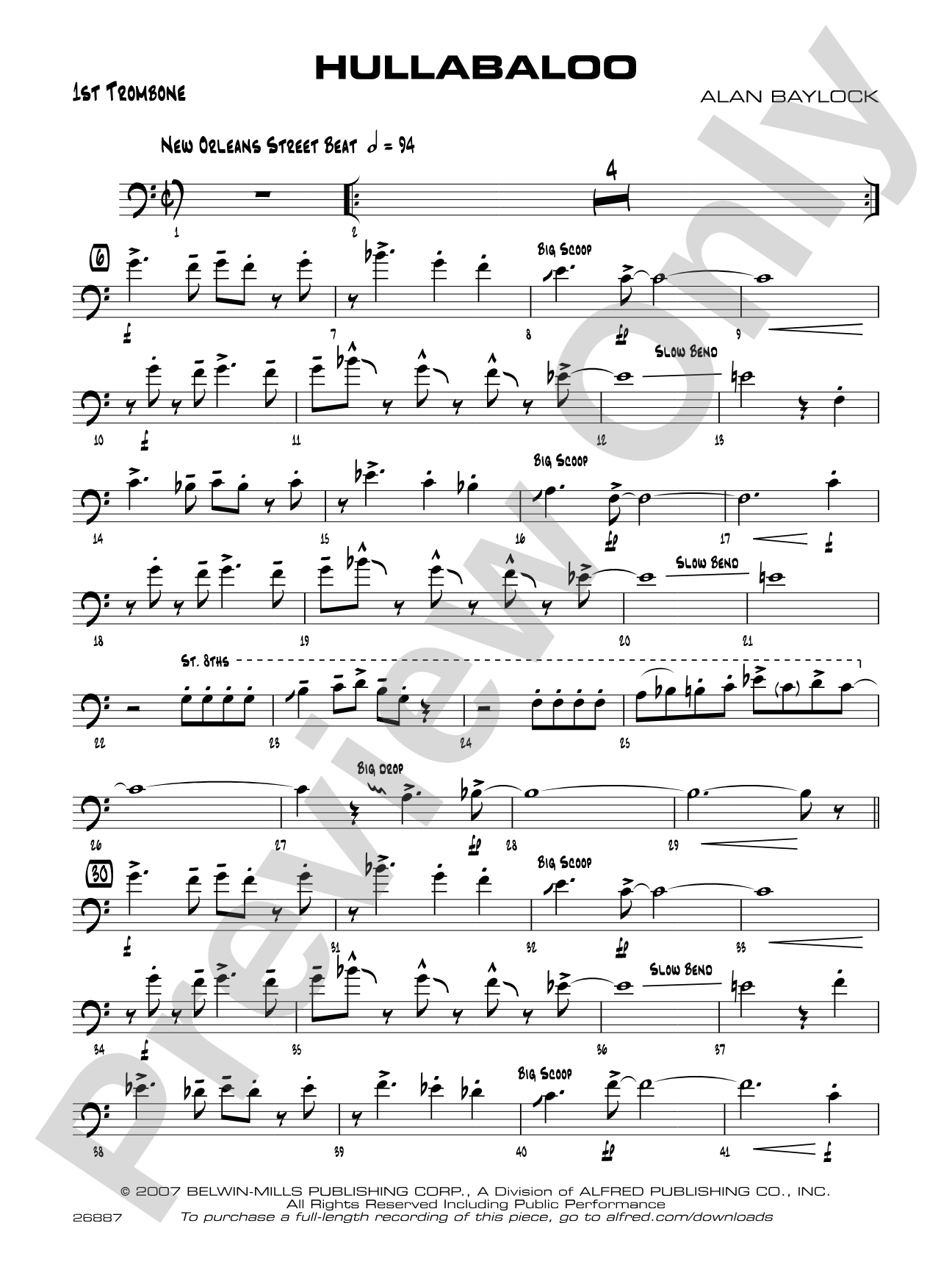 Hullabaloo: 1st Trombone