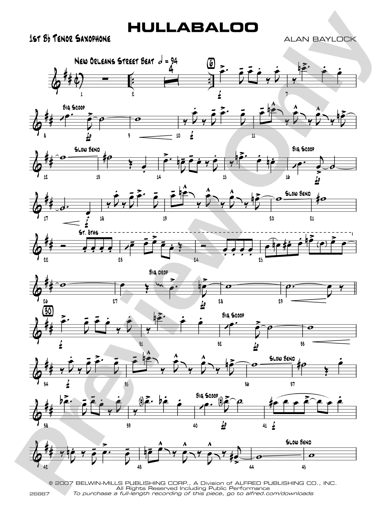 Hullabaloo: B-flat Tenor Saxophone