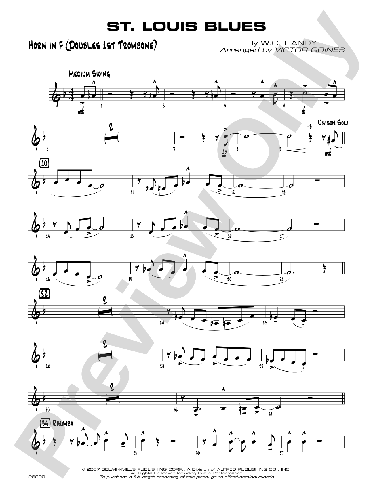 St. Louis Blues: 1st F Horn