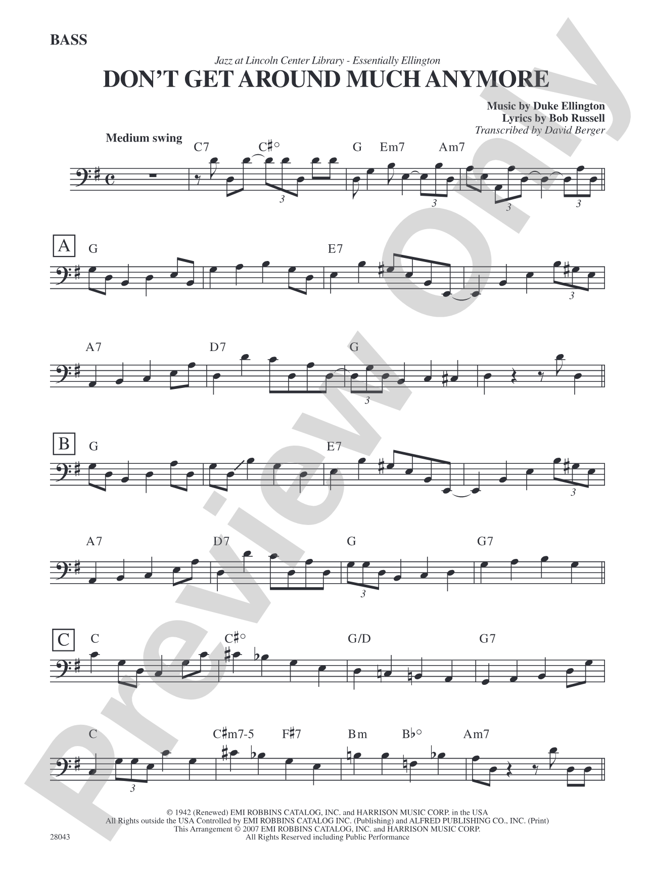 Don't Get Around Much Anymore: String Bass