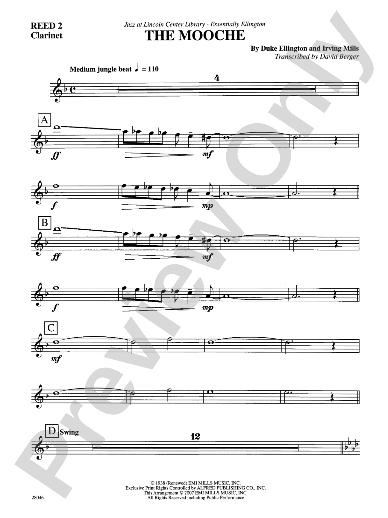 The Mooche: 2nd B-flat Clarinet