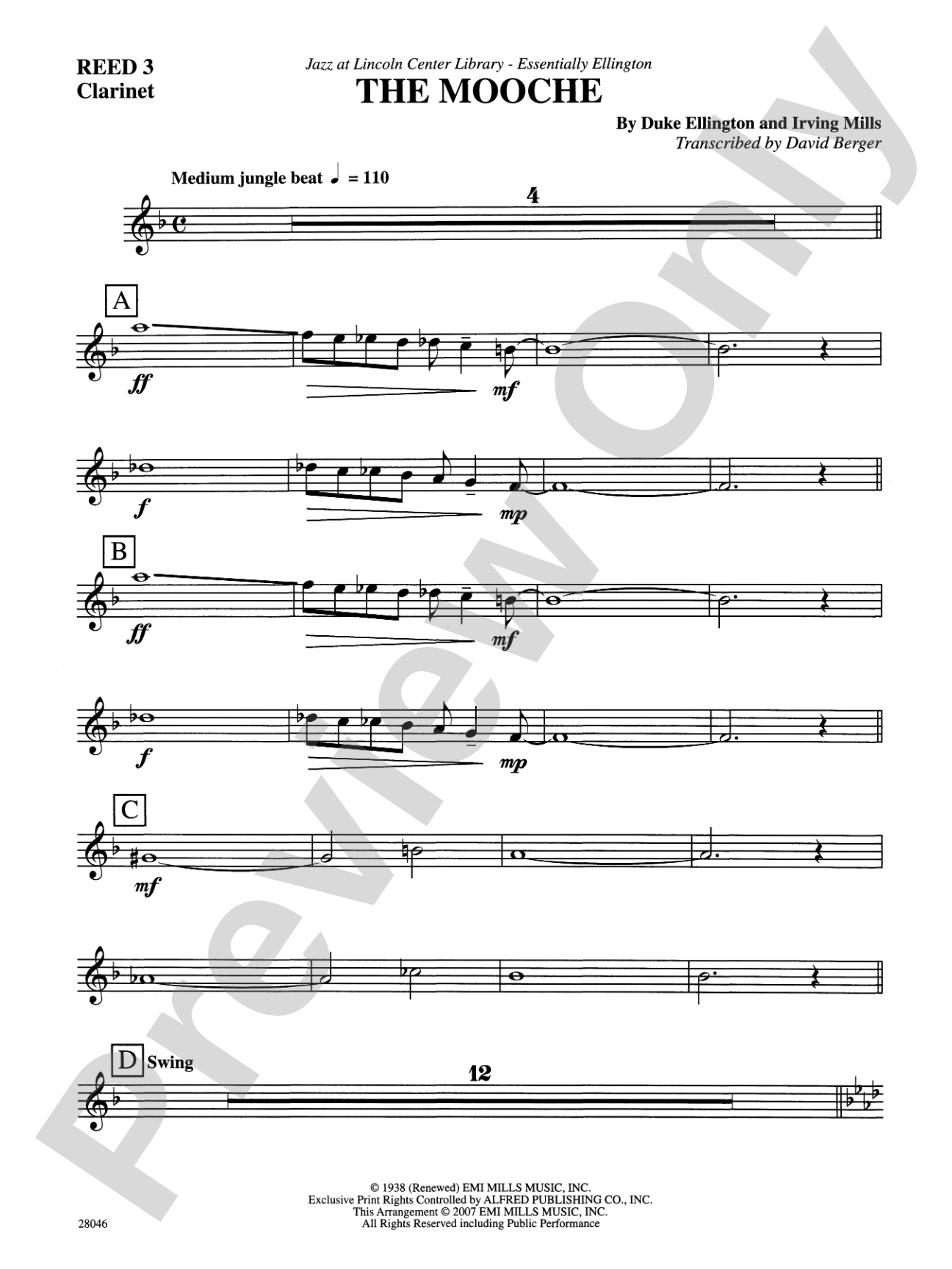 The Mooche: 3rd B-flat Clarinet