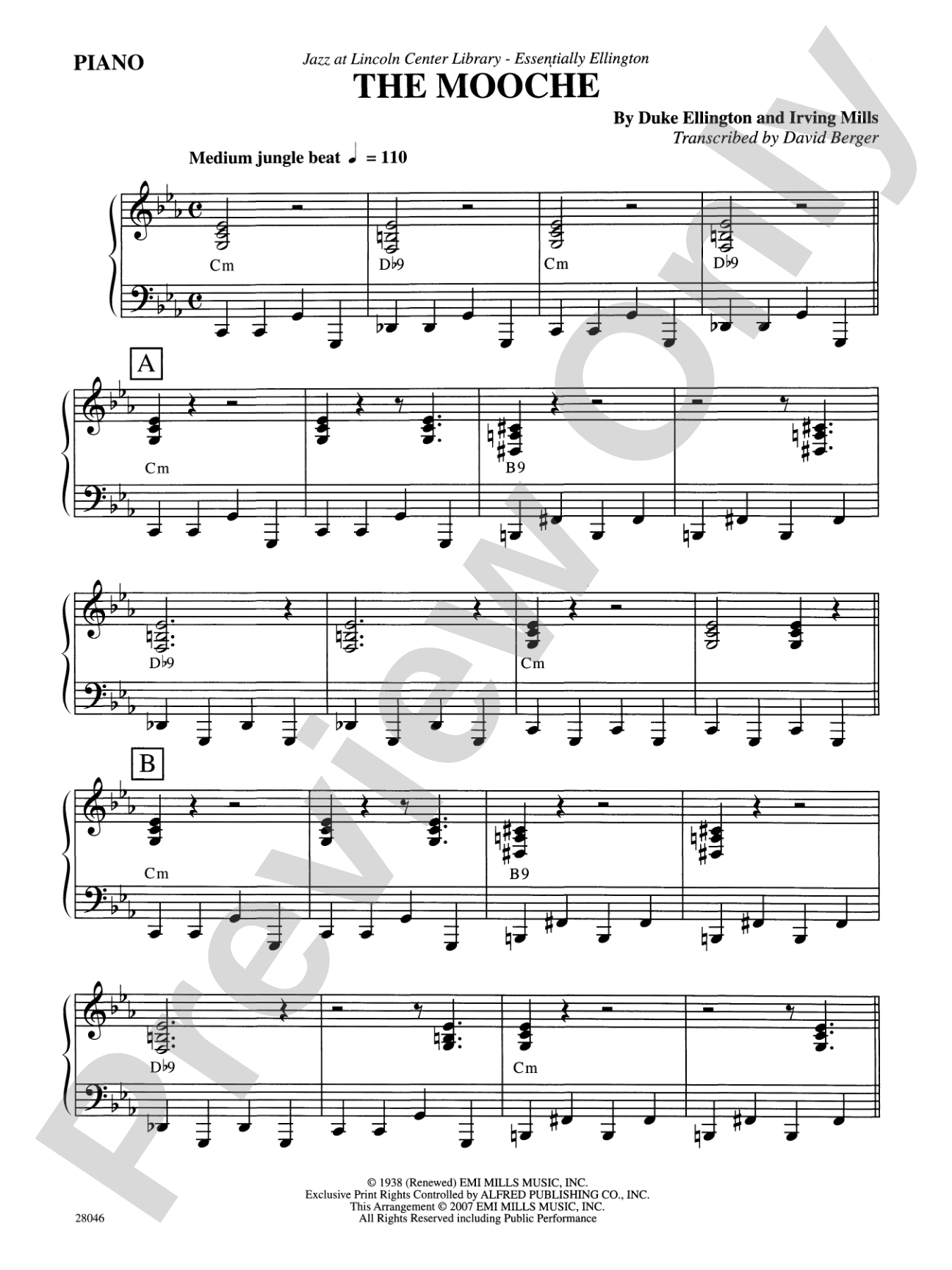 The Mooche: Piano Accompaniment