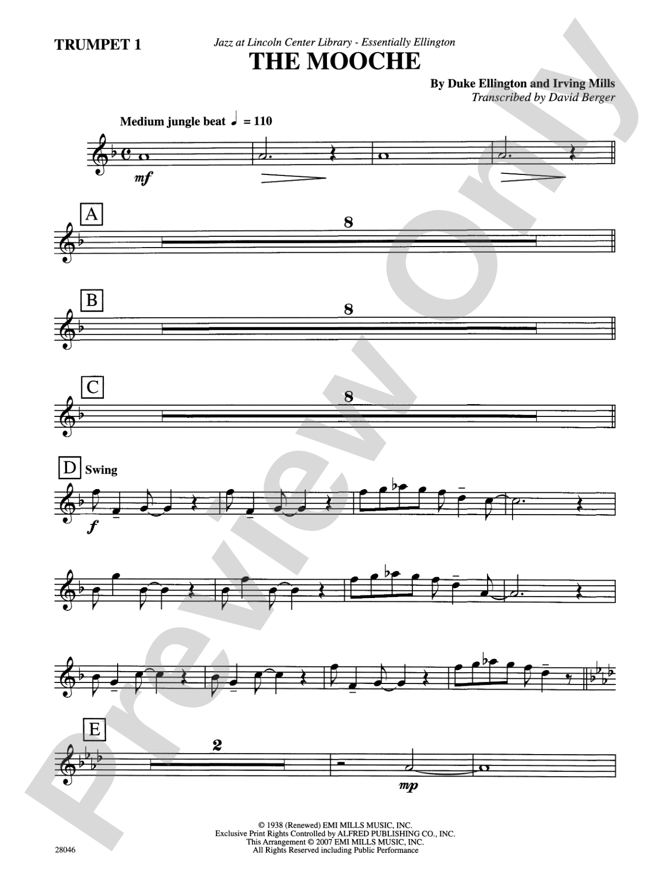 The Mooche: 1st B-flat Trumpet