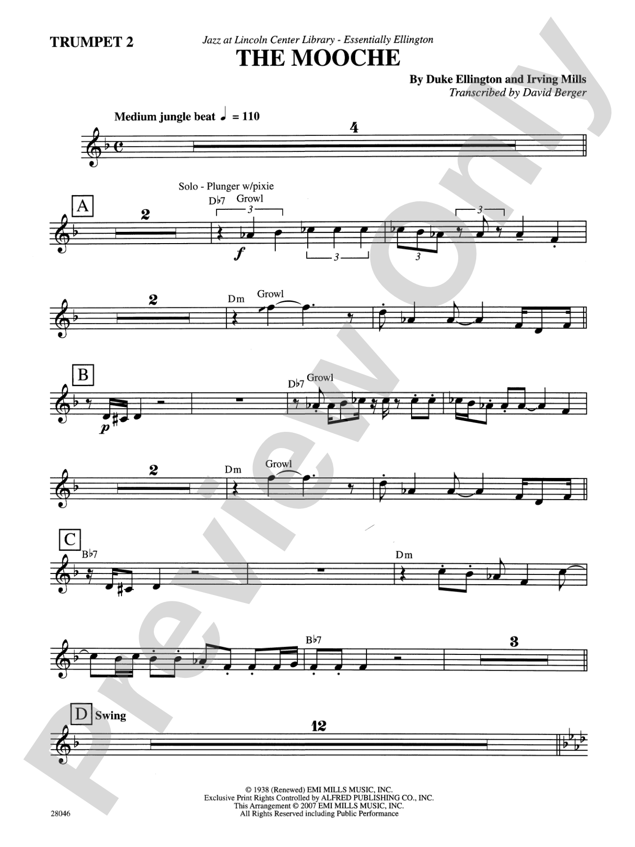 The Mooche: 2nd B-flat Trumpet