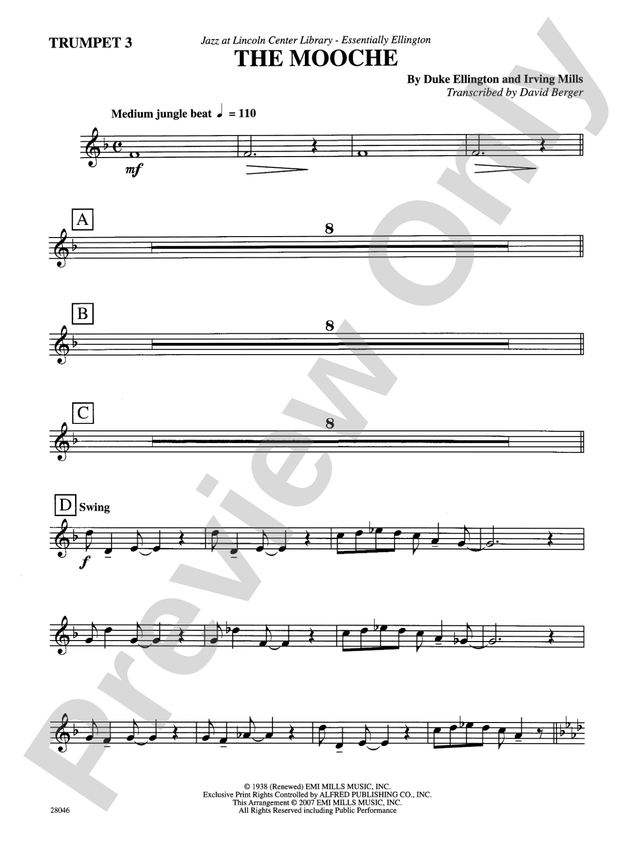 The Mooche: 3rd B-flat Trumpet