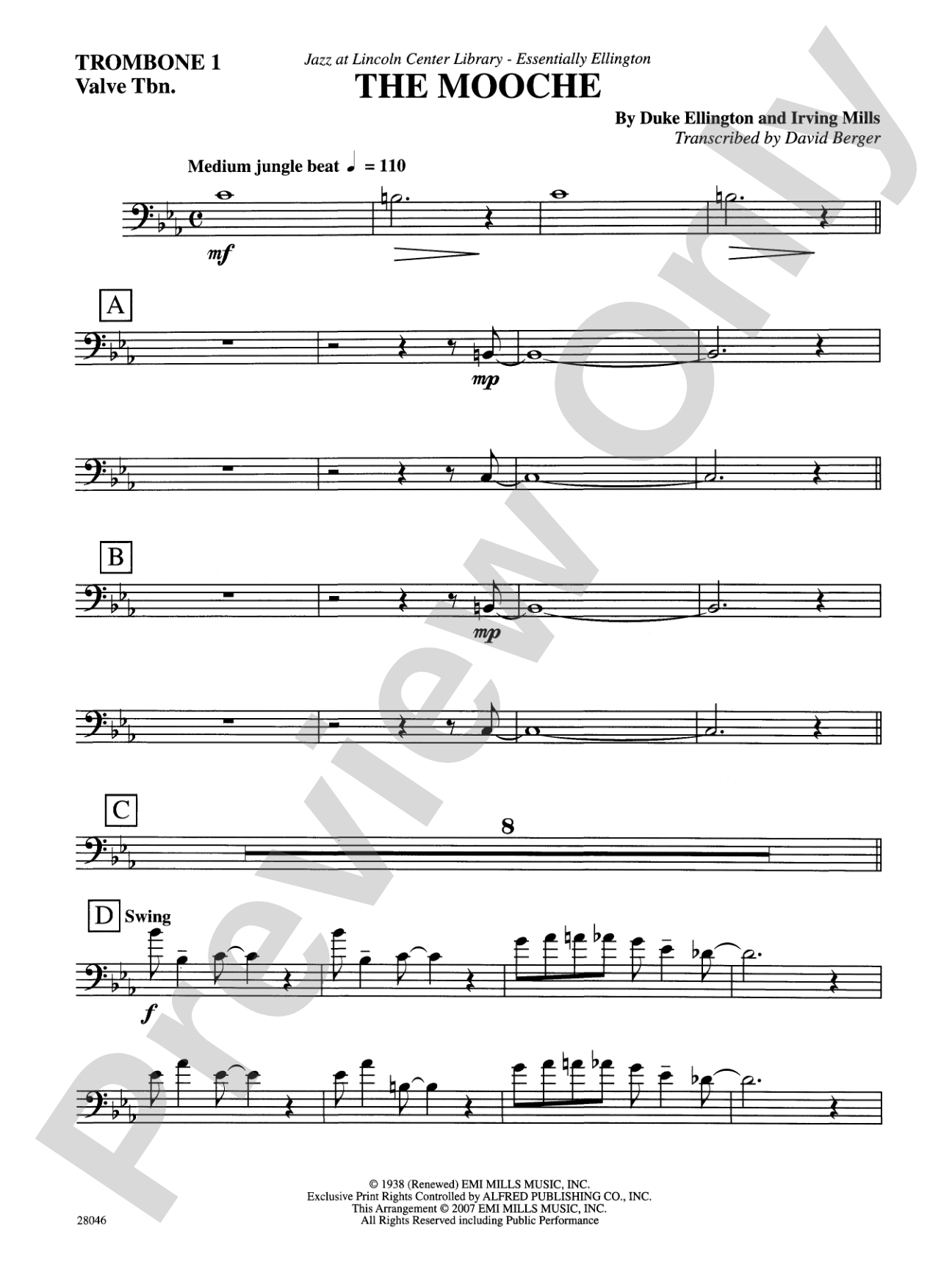 The Mooche: 1st Trombone