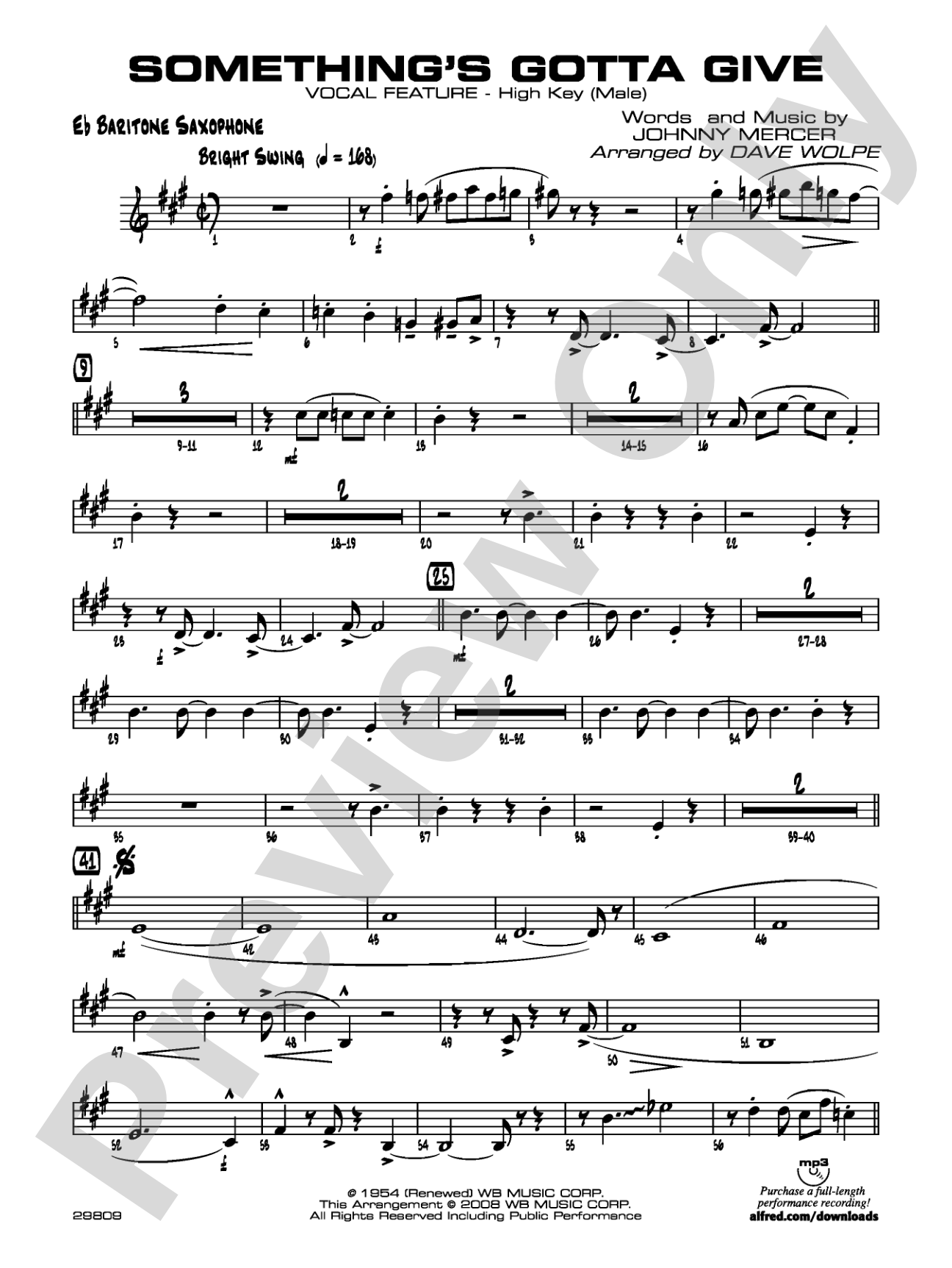 Something's Gotta Give: E-flat Baritone Saxophone