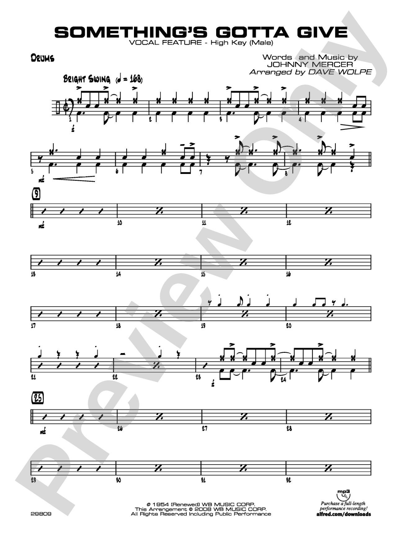 Something's Gotta Give: Drums