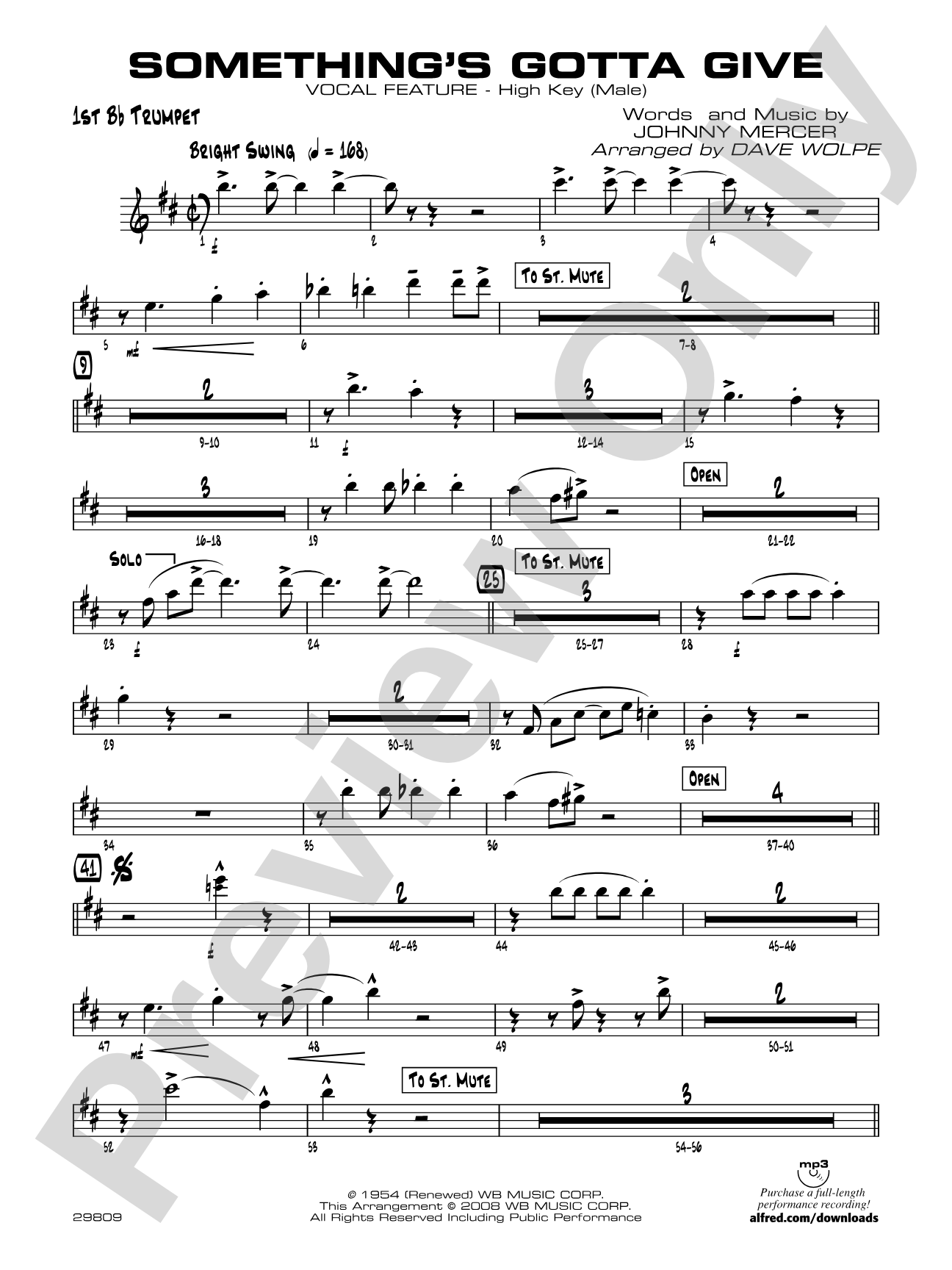 Something's Gotta Give: 1st B-flat Trumpet