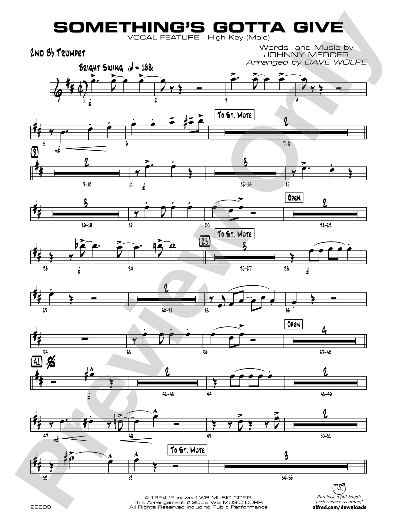 Something's Gotta Give: 2nd B-flat Trumpet
