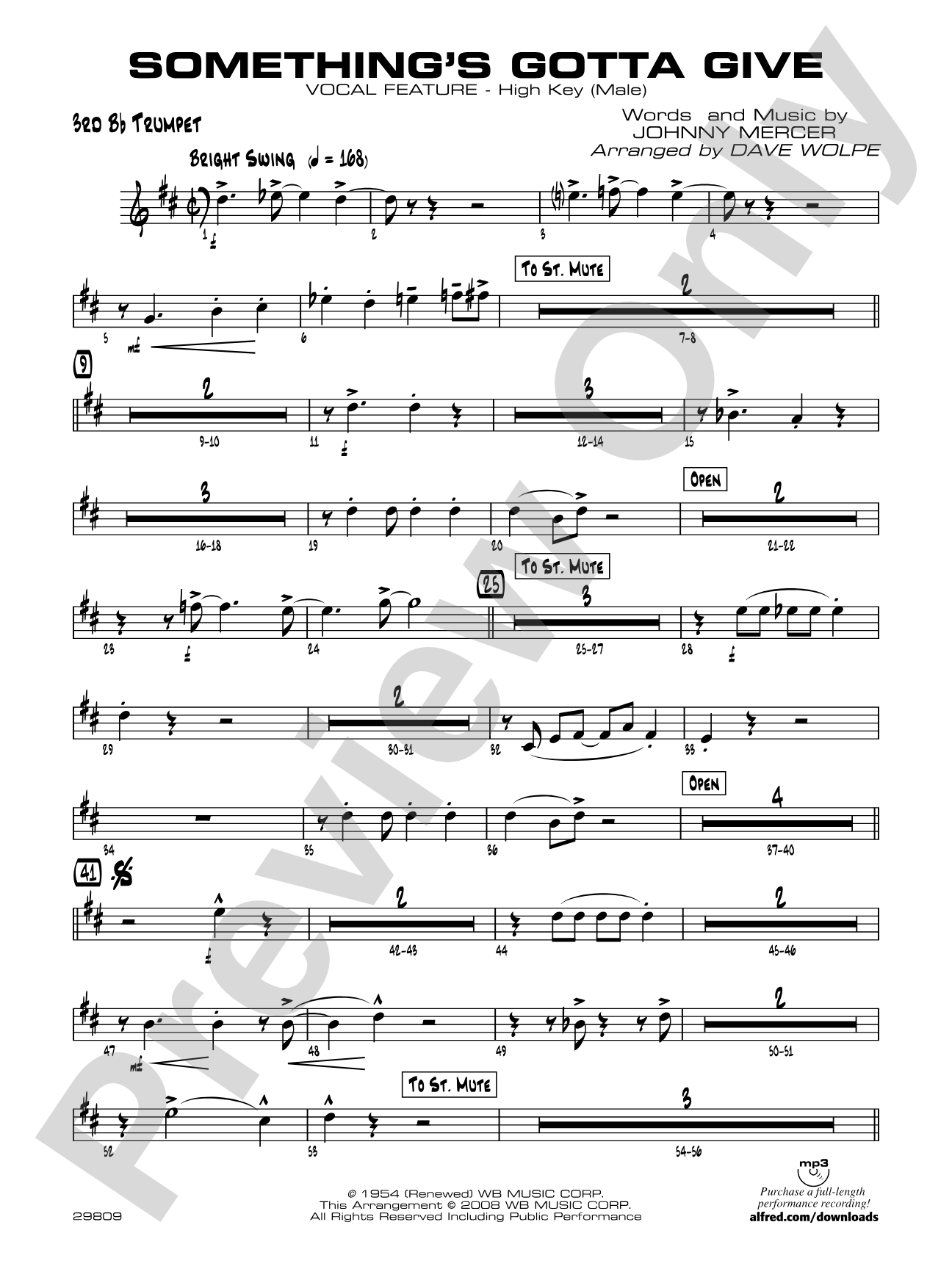 Something's Gotta Give: 3rd B-flat Trumpet