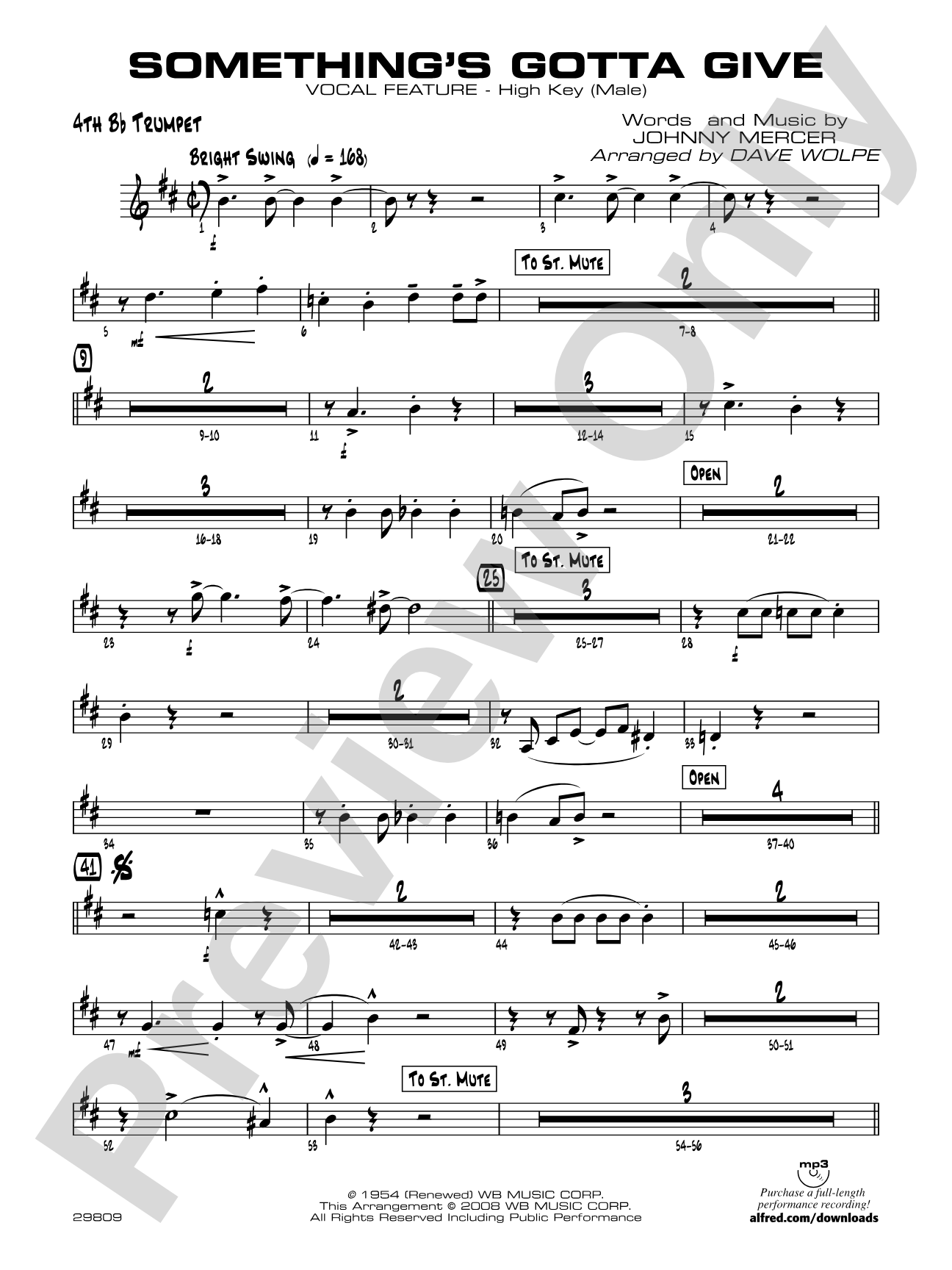 Something's Gotta Give: 4th B-flat Trumpet