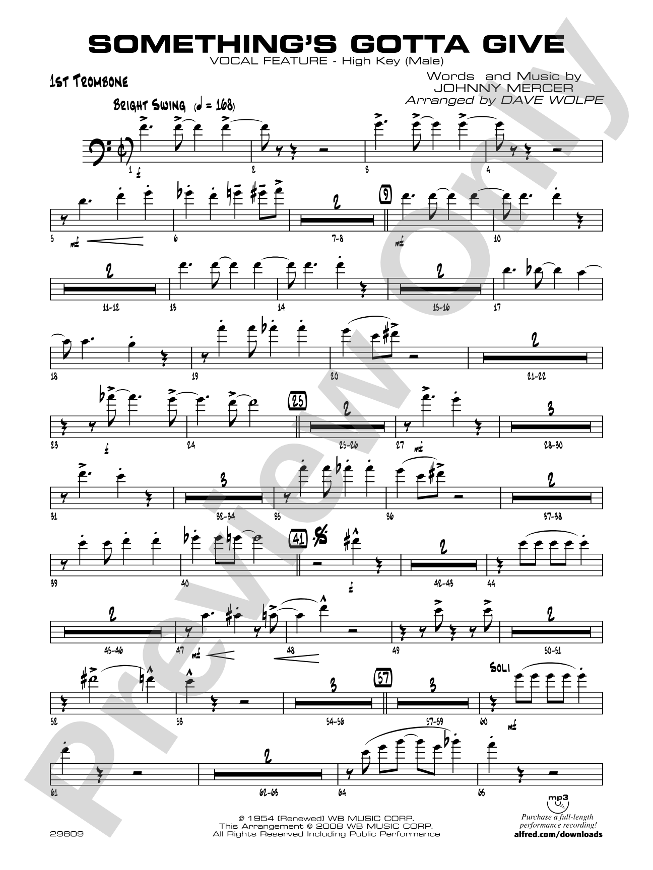 Something's Gotta Give: 1st Trombone