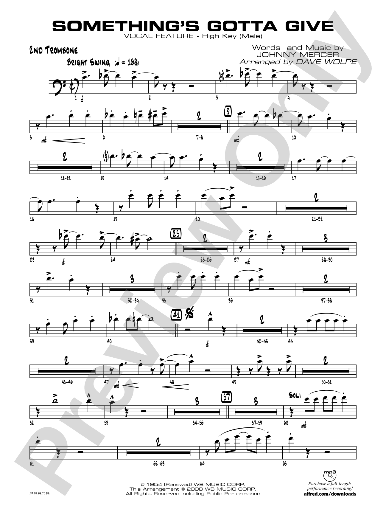 Something's Gotta Give: 2nd Trombone
