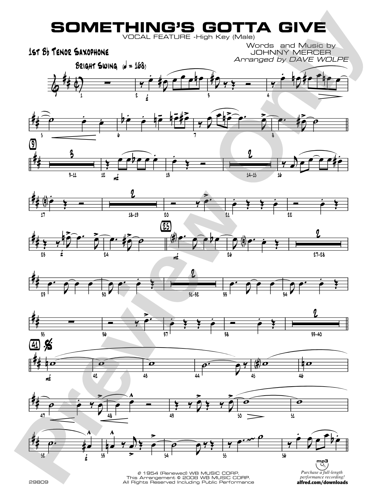 Something's Gotta Give: B-flat Tenor Saxophone