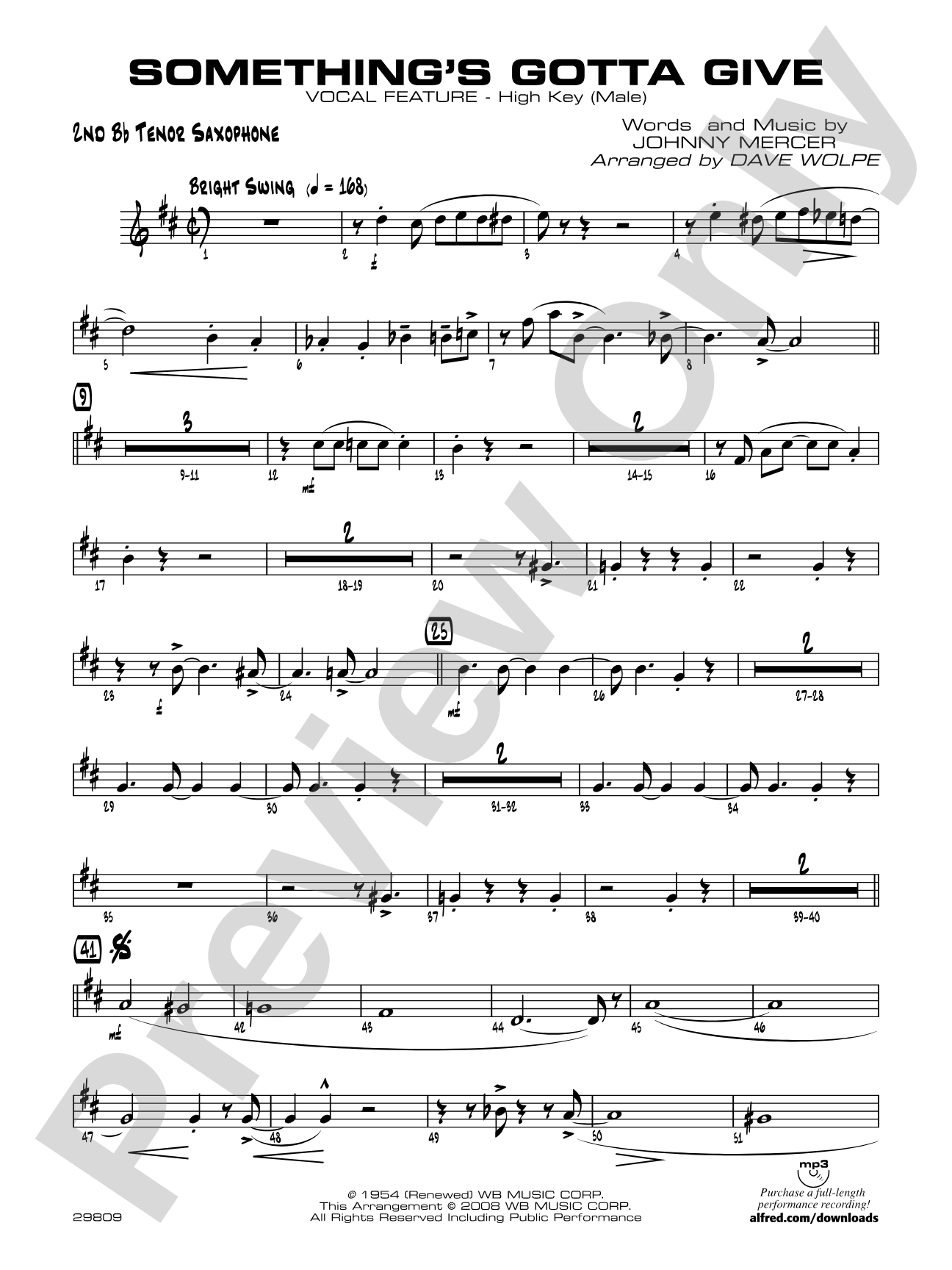 Something's Gotta Give: 2nd B-flat Tenor Saxophone