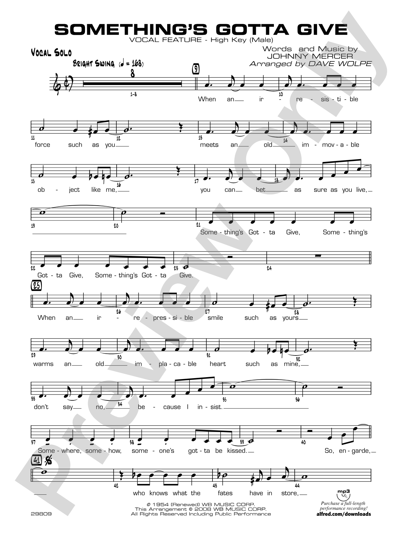 Something's Gotta Give: Vocal Solo