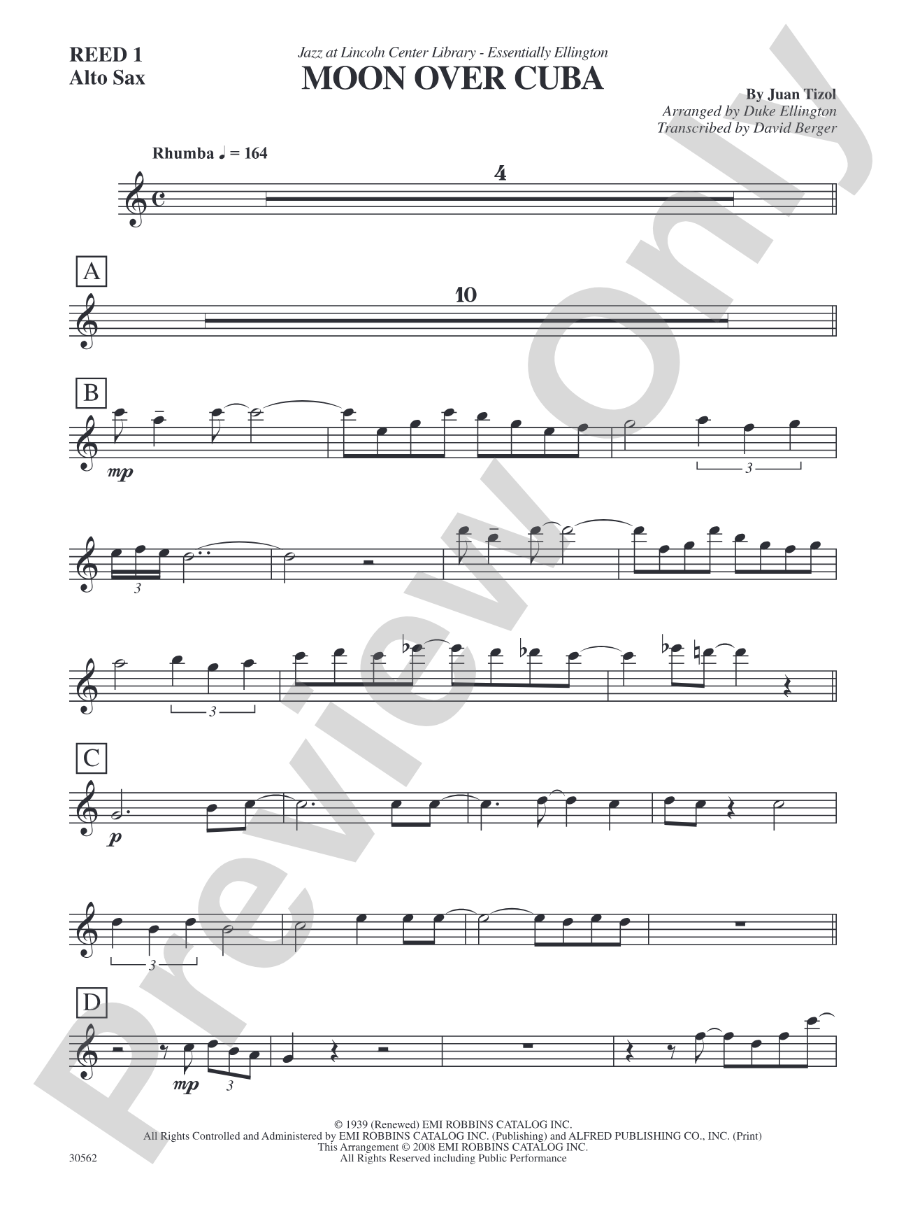 Moon over Cuba: E-flat Alto Saxophone