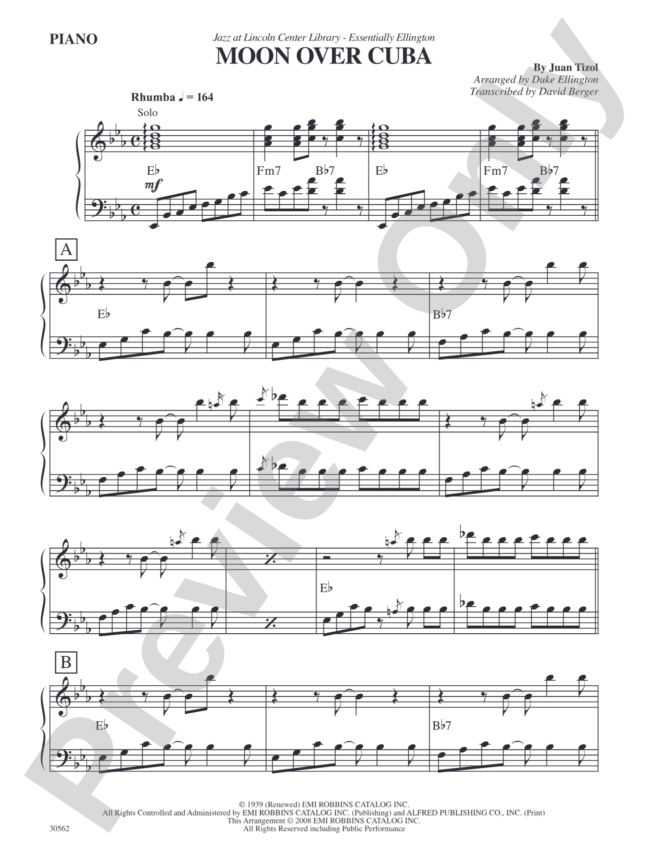 Moon over Cuba: Piano Accompaniment