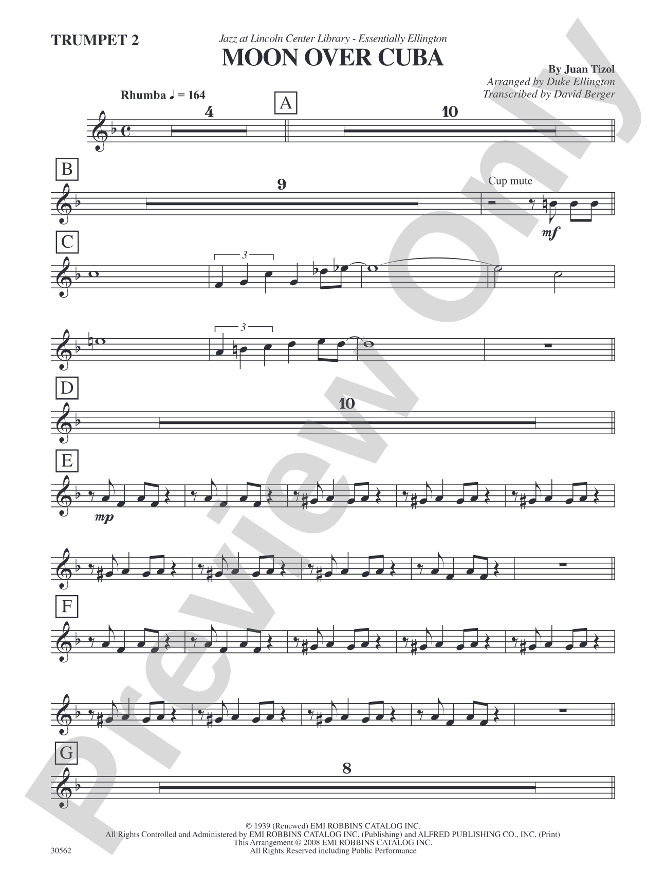 Moon over Cuba: 2nd B-flat Trumpet