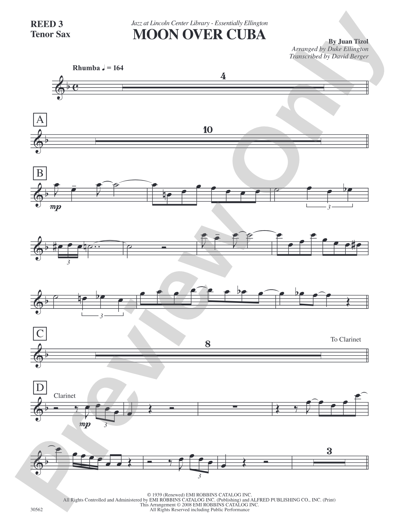 Moon over Cuba: B-flat Tenor Saxophone