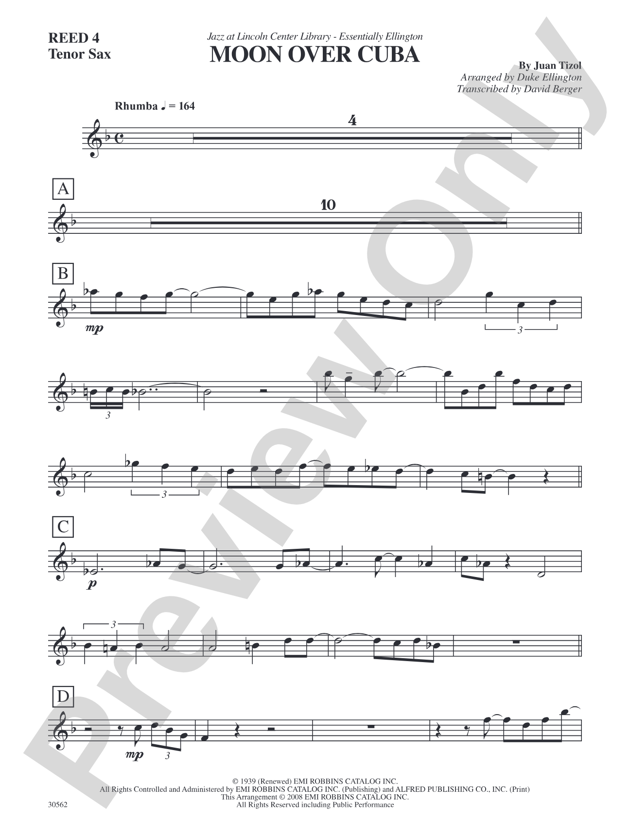 Moon over Cuba: 2nd B-flat Tenor Saxophone