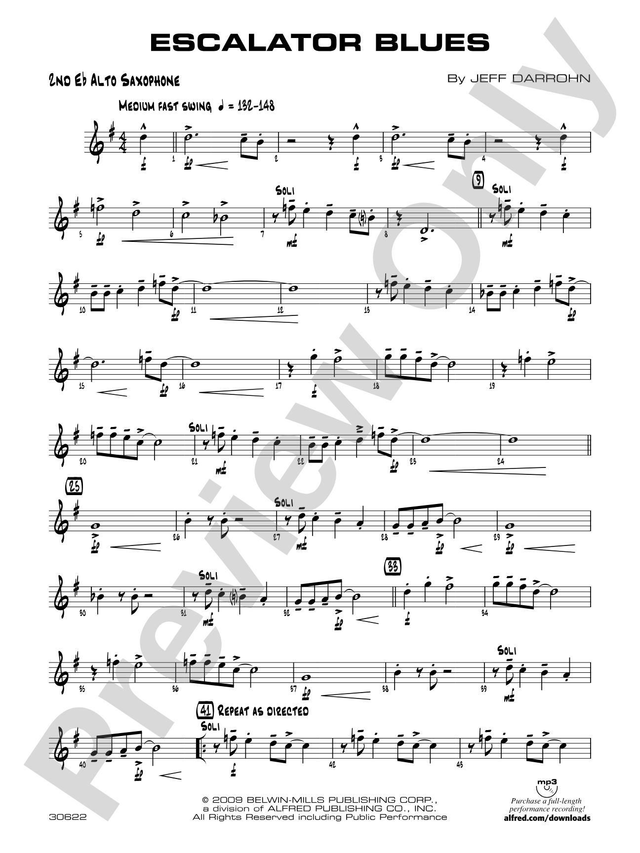 Escalator Blues: 2nd E-flat Alto Saxophone