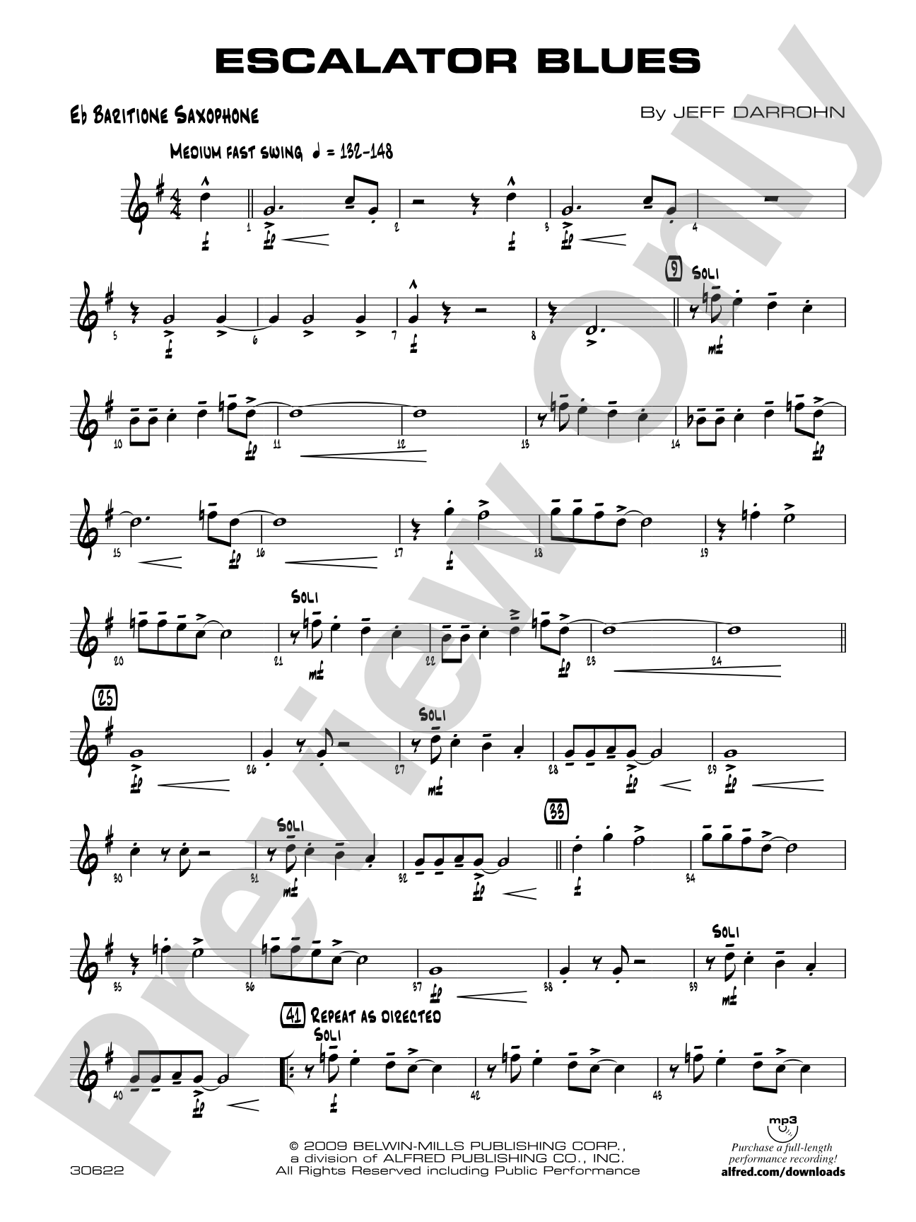 Escalator Blues: E-flat Baritone Saxophone