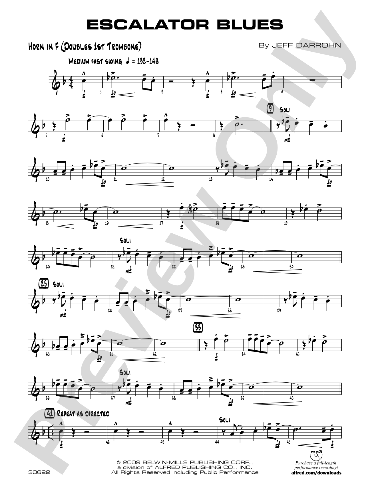 Escalator Blues: 1st F Horn