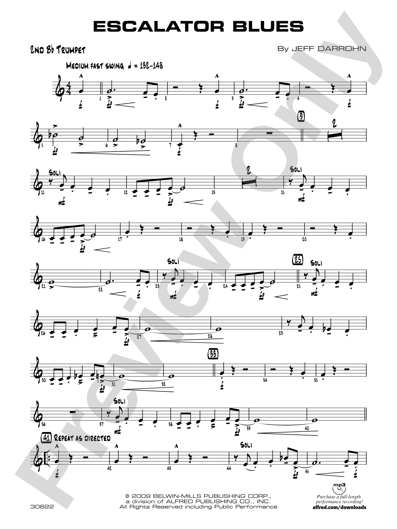 Escalator Blues: 2nd B-flat Trumpet