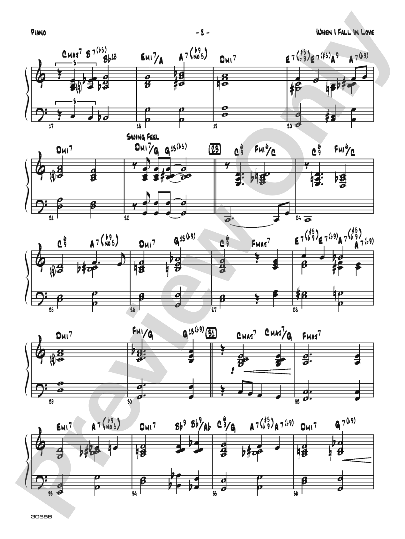 When I Fall in Love: Piano Accompaniment