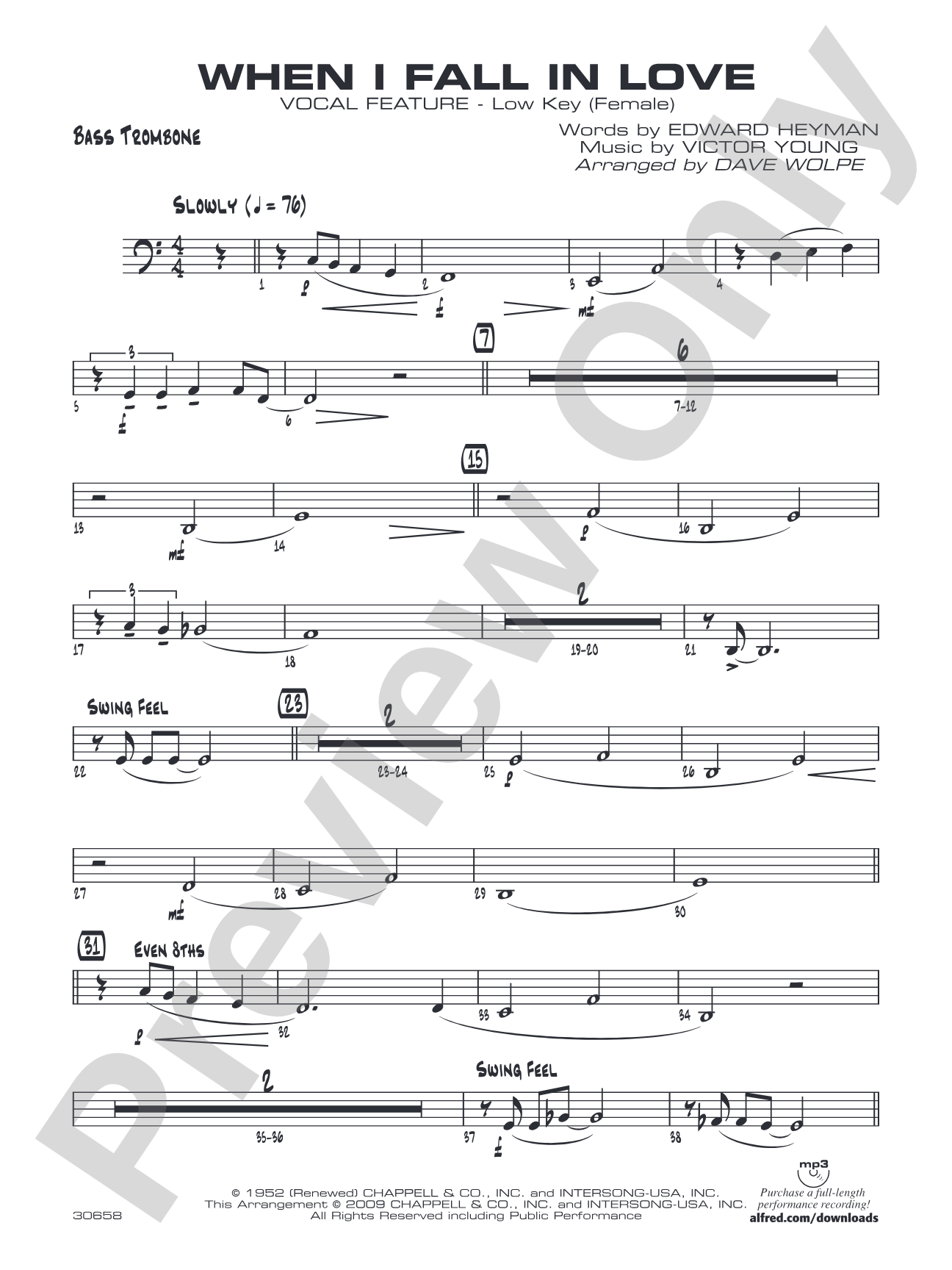 When I Fall in Love: 4th Trombone