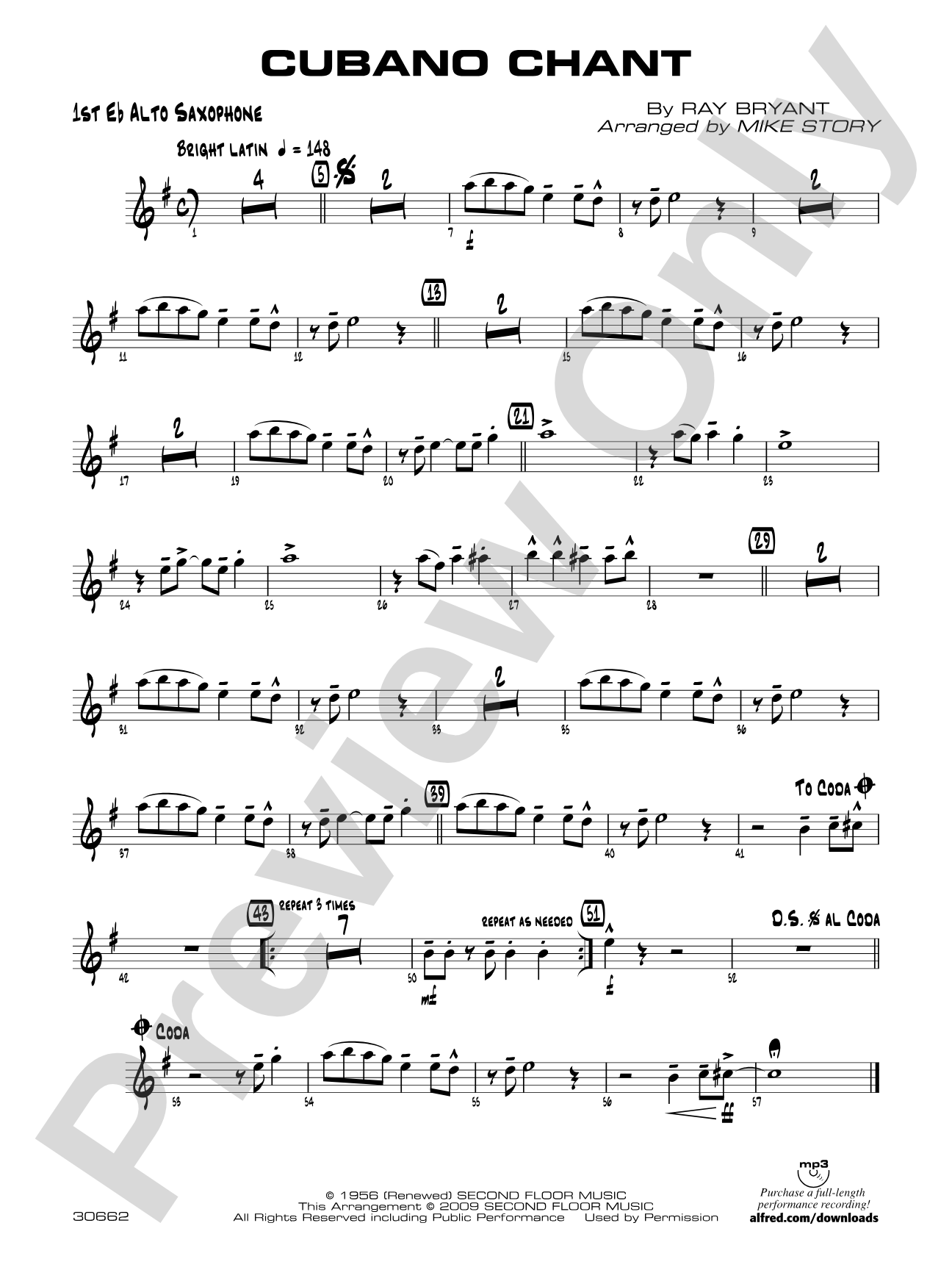 Cubano Chant: E-flat Alto Saxophone