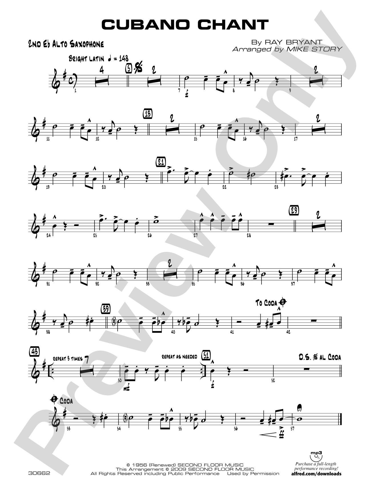 Cubano Chant: 2nd E-flat Alto Saxophone