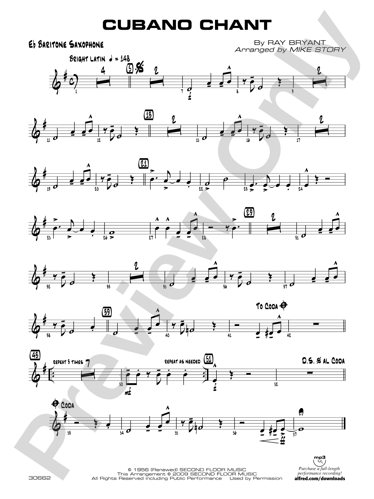 Cubano Chant: E-flat Baritone Saxophone