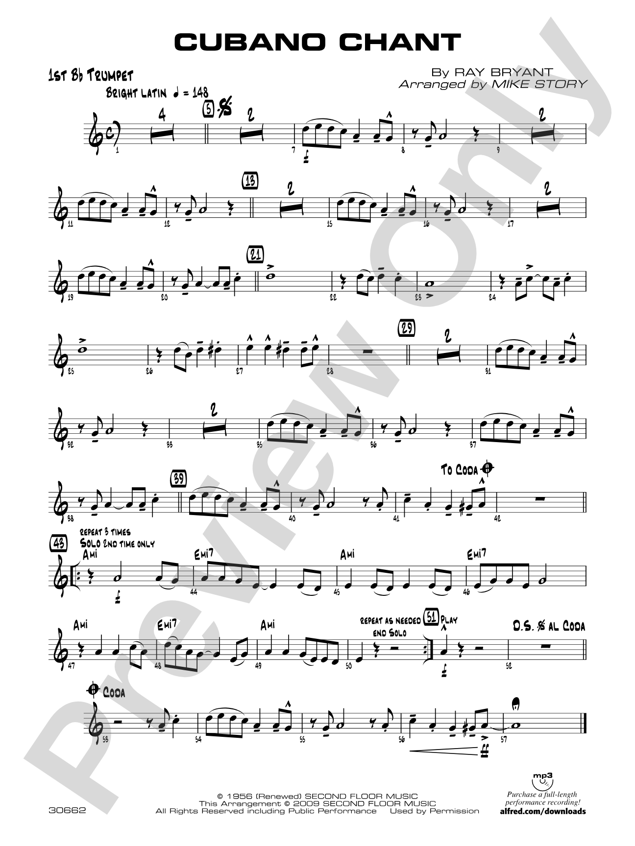 Cubano Chant: 1st B-flat Trumpet