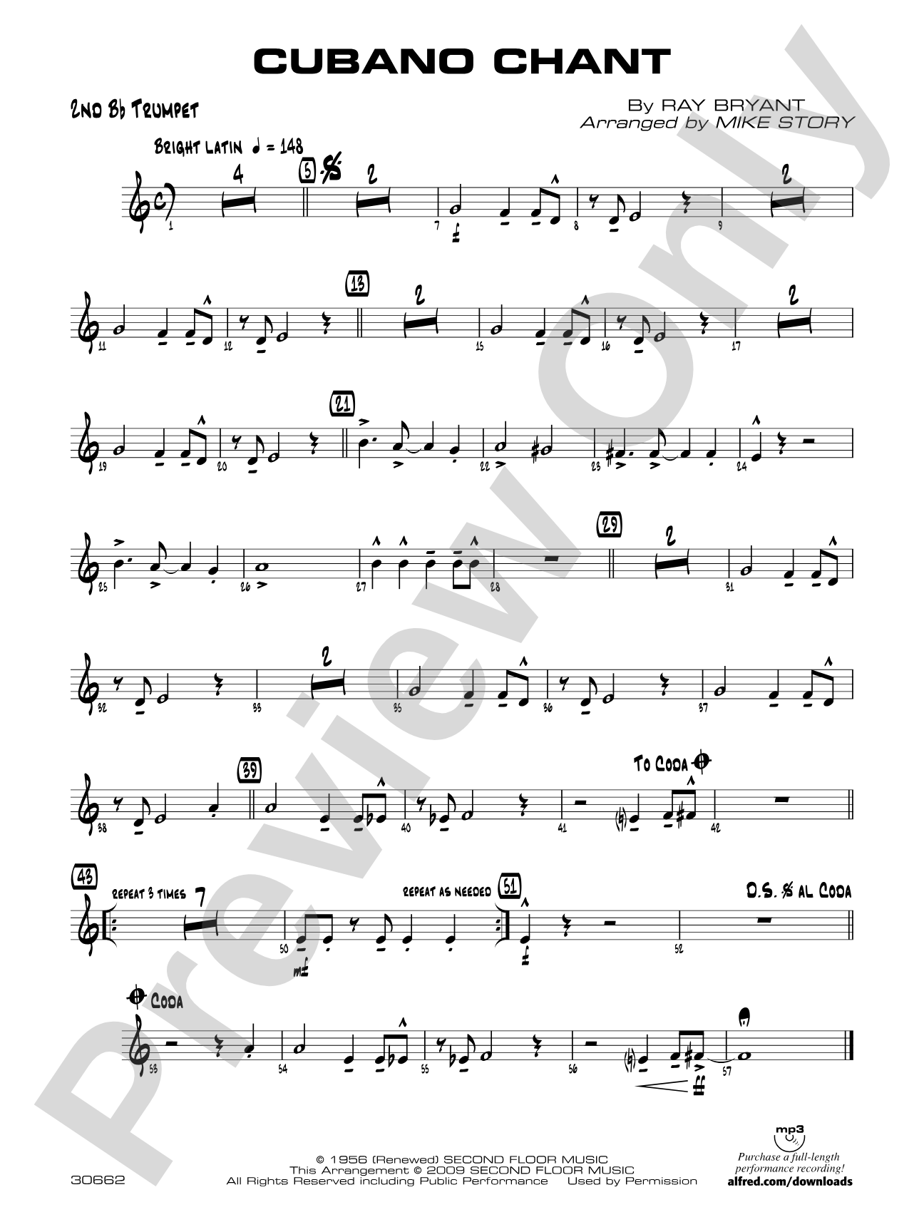 Cubano Chant: 2nd B-flat Trumpet
