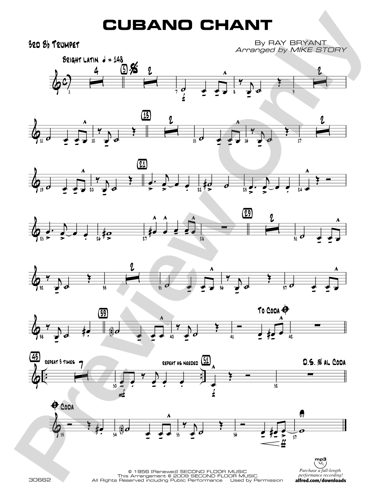 Cubano Chant: 3rd B-flat Trumpet