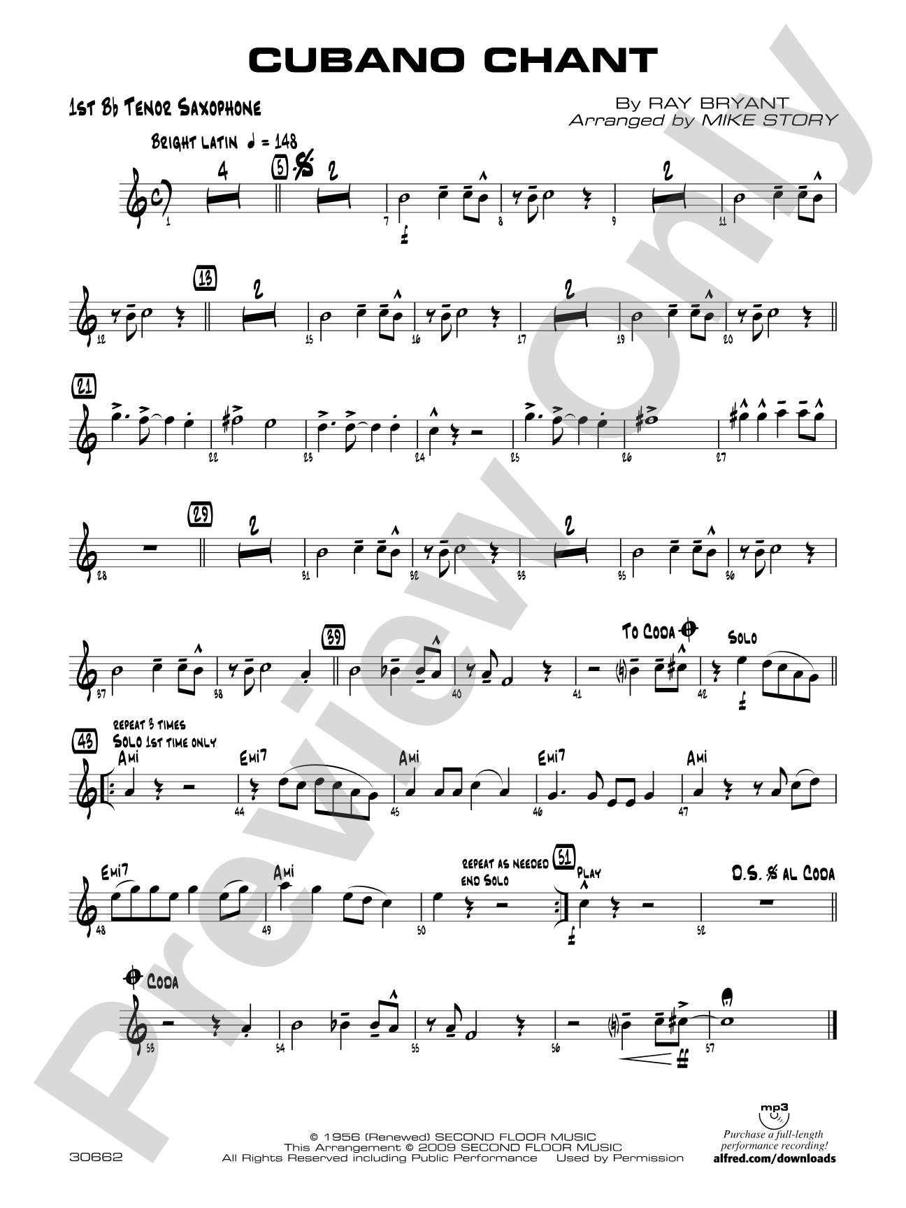 Cubano Chant: B-flat Tenor Saxophone