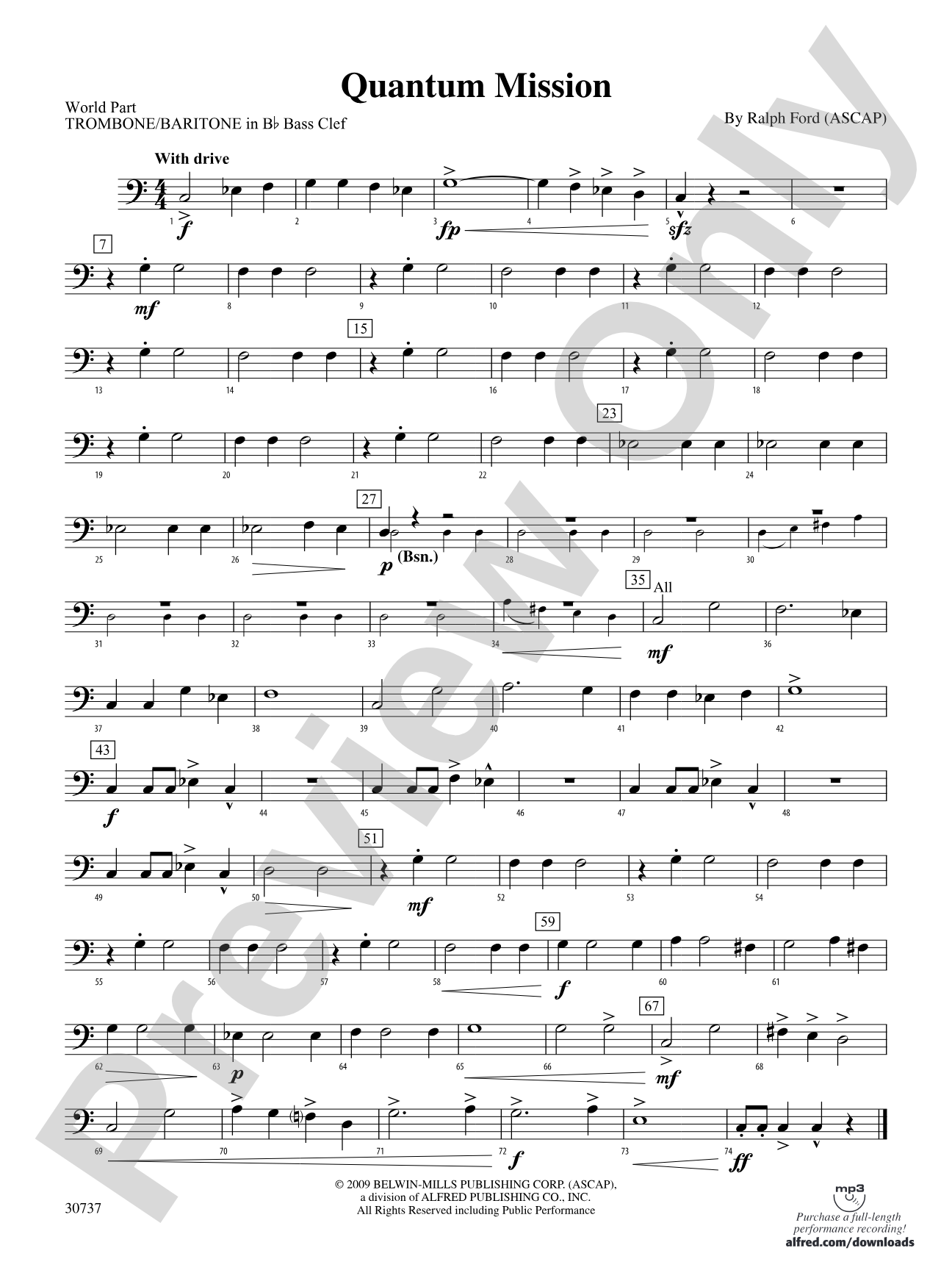 Quantum Mission: (wp) 1st B-flat Trombone B.C.