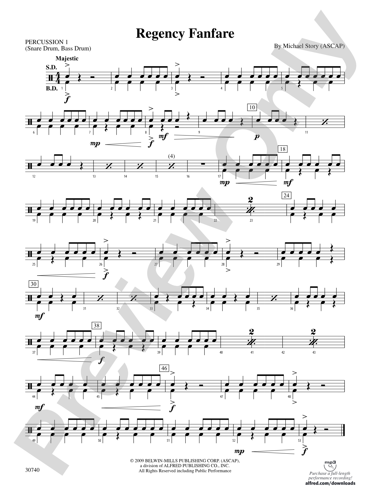 Regency Fanfare: 1st Percussion